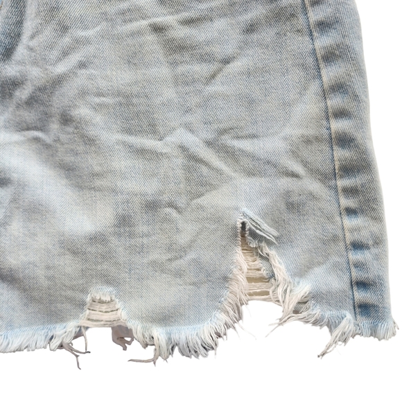 Nobody Denim skirt mini Piper distressed faded light blue size 12 - Picture 2 of 6